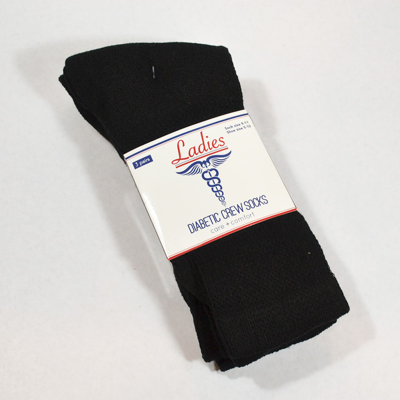 Diabetic Socks Ladies Size 5-10 Black