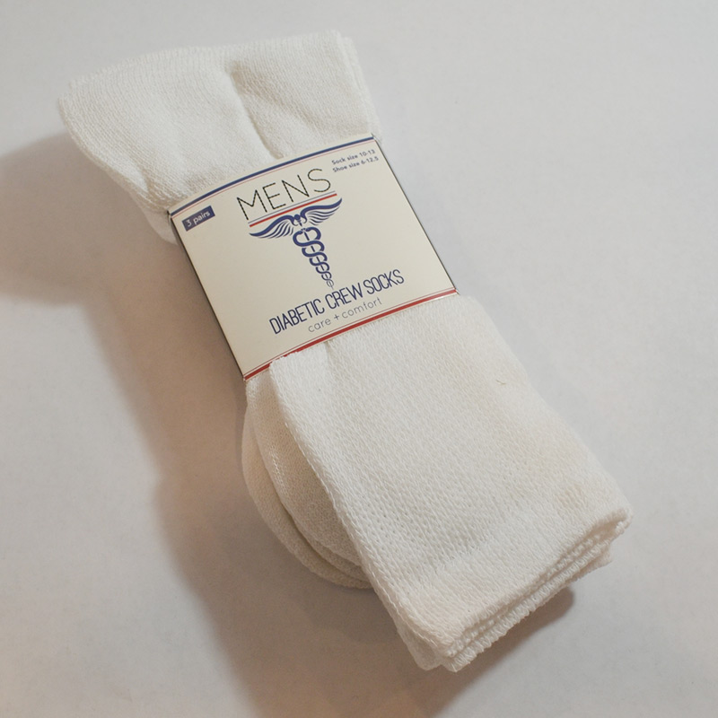 Diabetic Socks Men Size 6-12.5 White