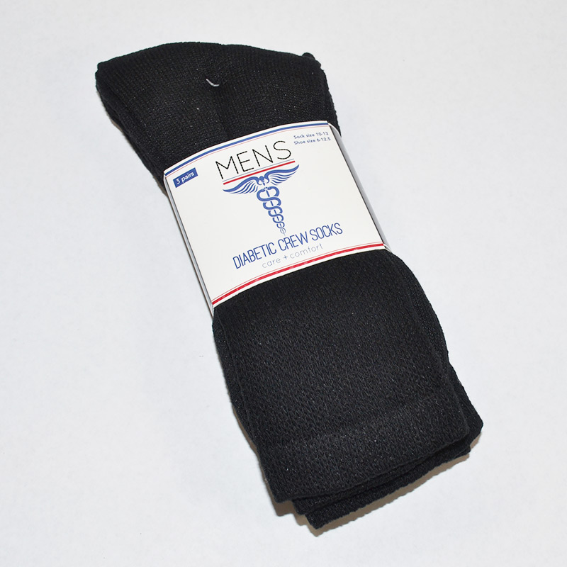 Diabetic Socks Men Size 6-12.5 Black